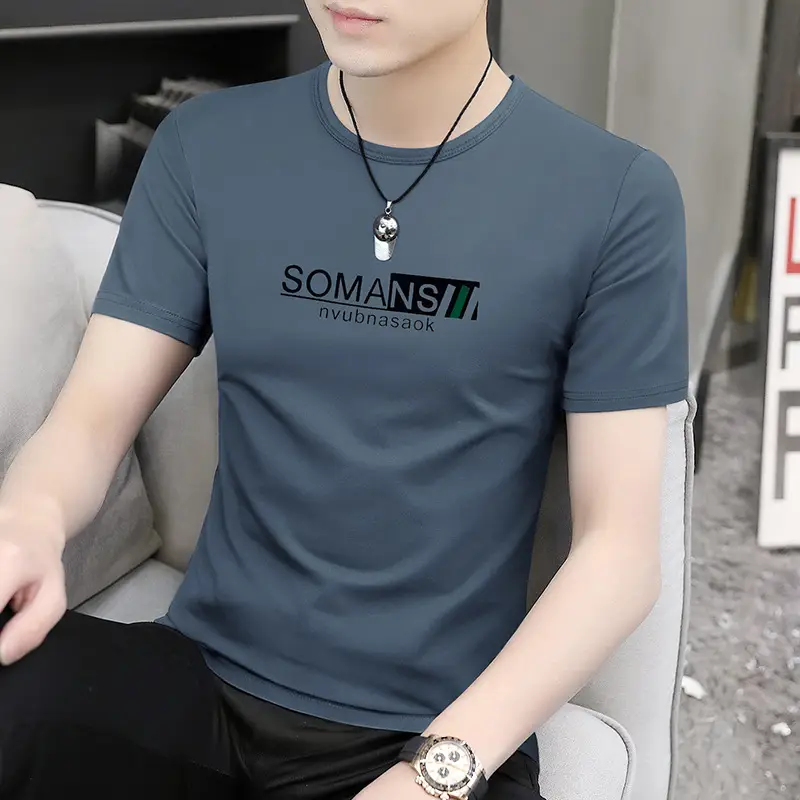 Men Maroon Round Neck Short Sleeve T-Shirt - Image 14