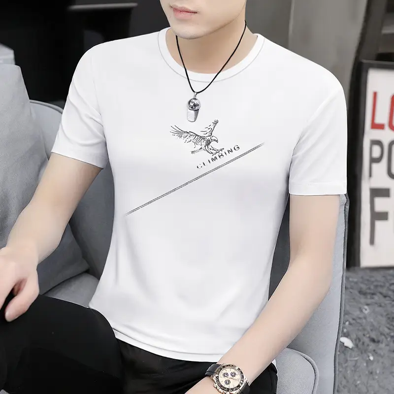 Men Maroon Round Neck Short Sleeve T-Shirt - Image 16