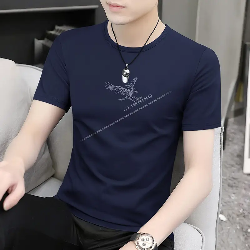 Men Maroon Round Neck Short Sleeve T-Shirt - Image 17