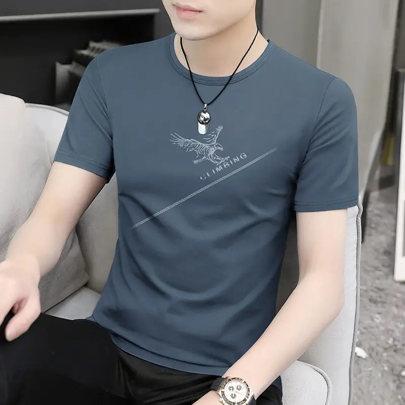 Men Maroon Round Neck Short Sleeve T-Shirt - Image 21