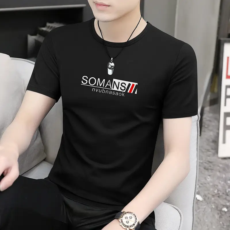 Men Maroon Round Neck Short Sleeve T-Shirt - Image 8