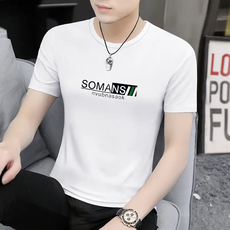 Men Maroon Round Neck Short Sleeve T-Shirt - Image 9