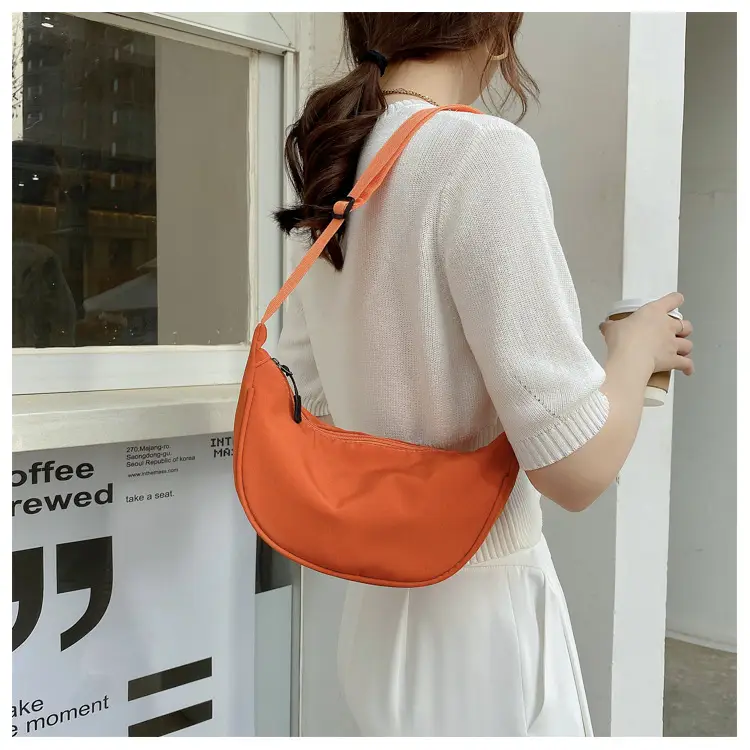 2023 Nylon Crossbody Bag for Women Orange - Image 7