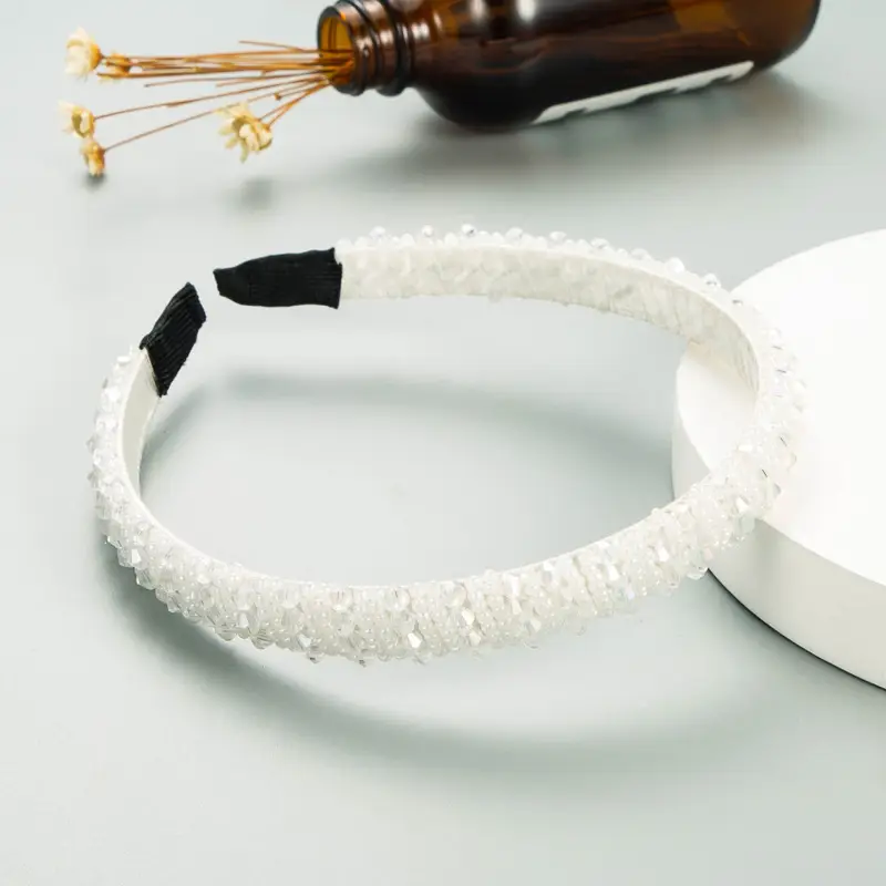 Korean Style Crystal Hairband with Black Strap - Image 11