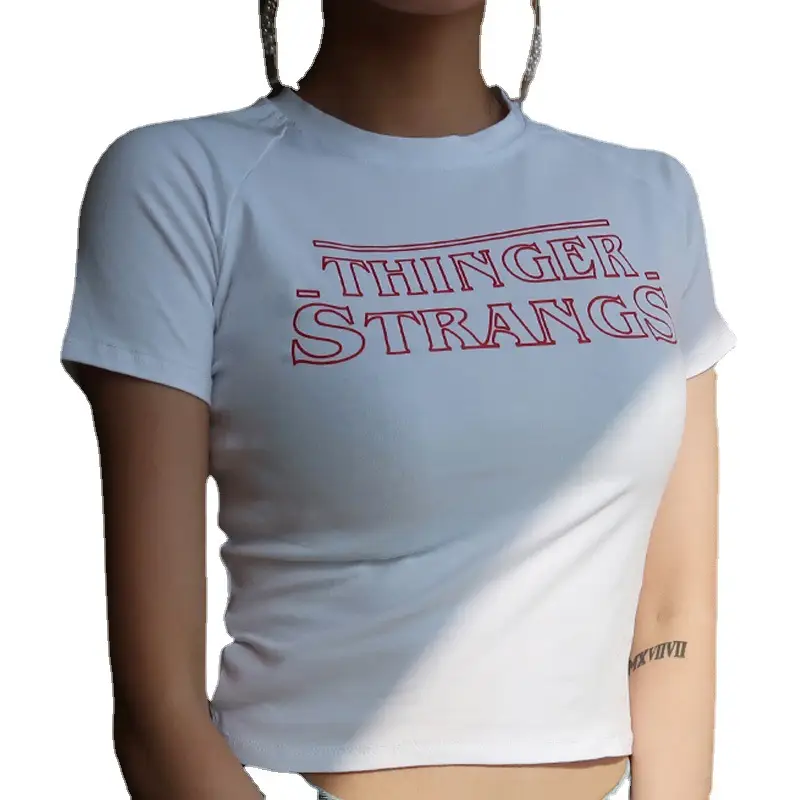 Women 2025 Korean Style T-Shirt Black Red Graphic - Image 7