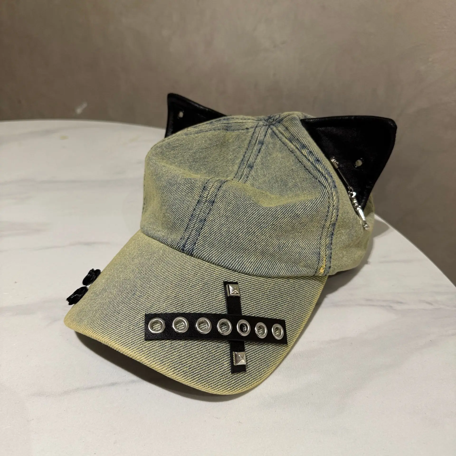 Japanese Retro Cat Ear Baseball Cap for Women - Image 2