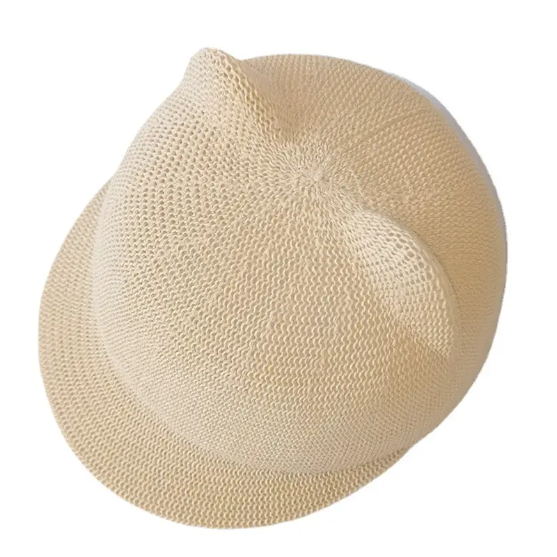 One Pan Cat Ears Straw Hat for Boys Girls Summer Sun Hat - Image 9
