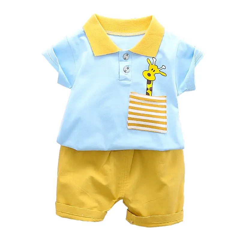 Baby Printed T-Shirt Suit Pink White Shorts Set - Image 6