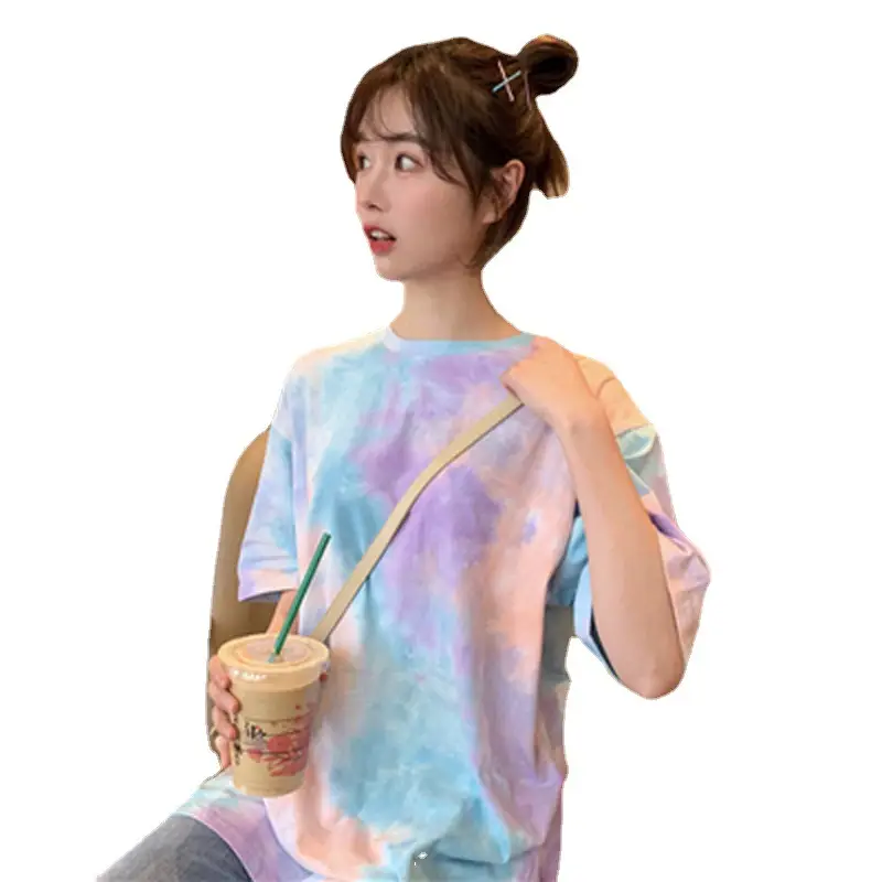 2025 Summer Tie-Dye Half Sleeve T-Shirt for Girls - Image 8