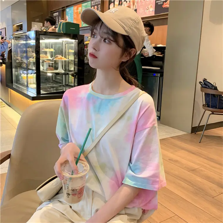 2025 Summer Tie-Dye Half Sleeve T-Shirt for Girls — feature 16