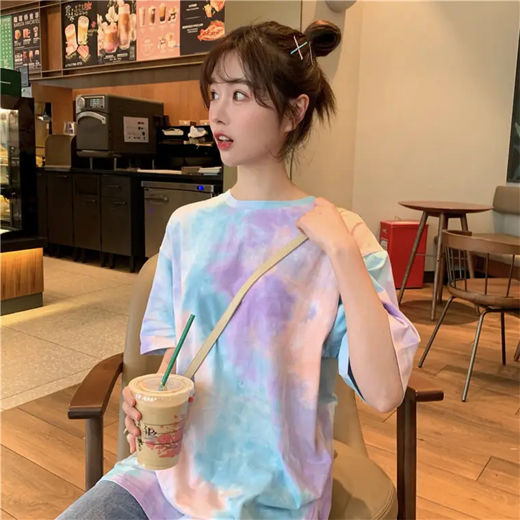 2025 Summer Tie-Dye Half Sleeve T-Shirt for Girls — feature 2