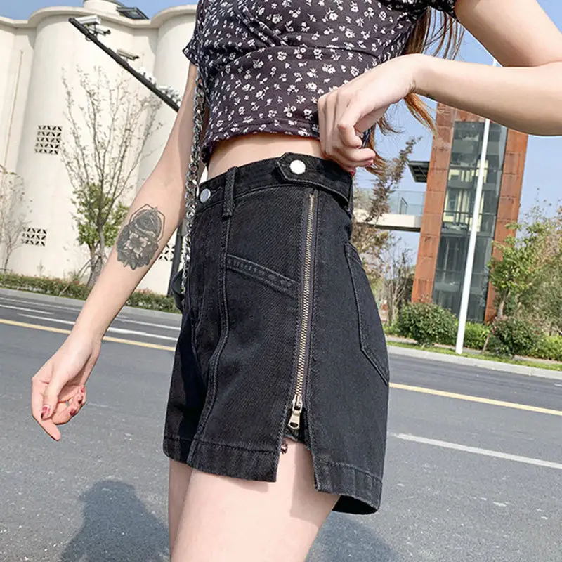 Women Side Zipper Denim Shorts 2023 New Style - Image 6