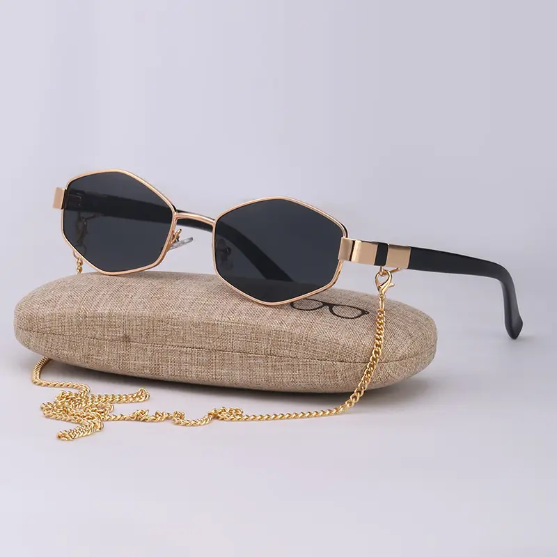 New Women Sunglasses Chain Personalized Round Frame Wholesale Korean Style - Image 11