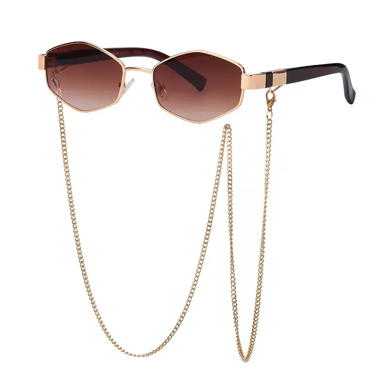 New Women Sunglasses Chain Personalized Round Frame Wholesale Korean Style - Image 12