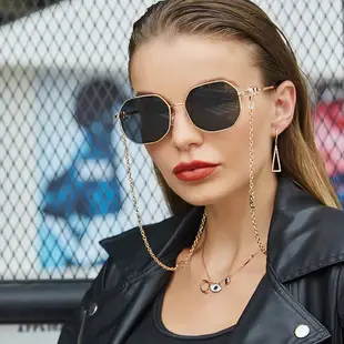 New Women Sunglasses Chain Personalized Round Frame Wholesale Korean Style — feature 5