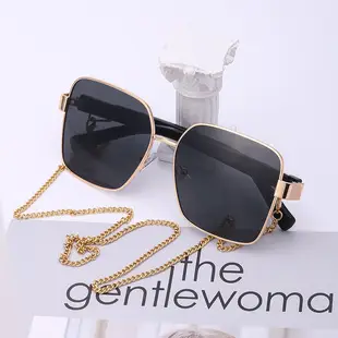New Women Sunglasses Chain Personalized Round Frame Wholesale Korean Style — feature 7