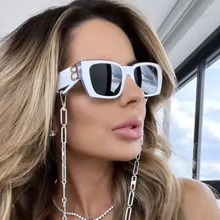 New Women Sunglasses Chain Personalized Round Frame Wholesale Korean Style — feature 8