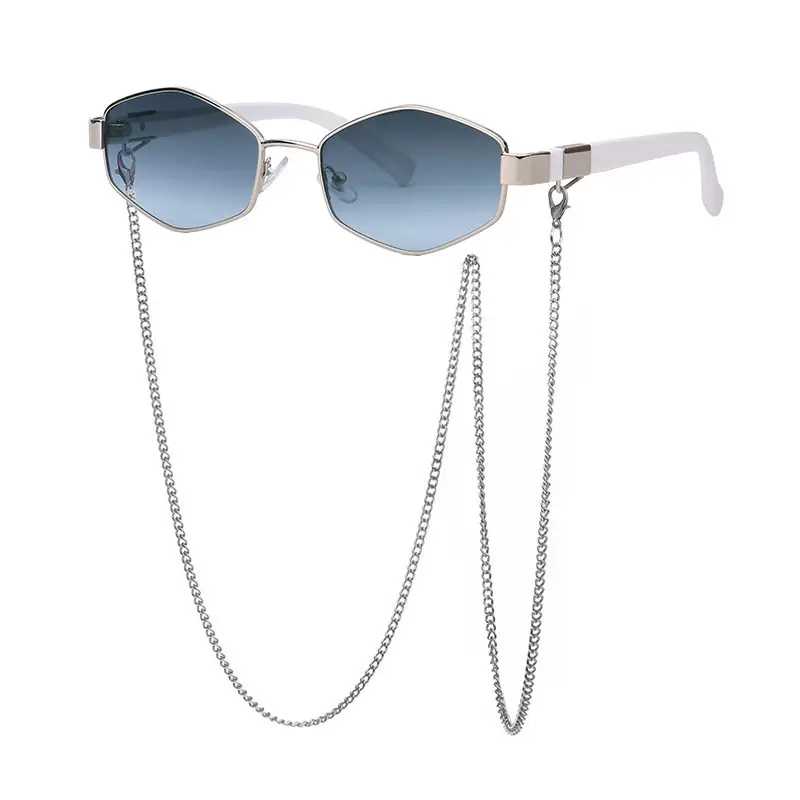 New Women Sunglasses Chain Personalized Round Frame Wholesale Korean Style - Image 5