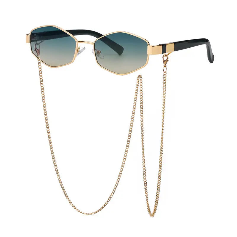 New Women Sunglasses Chain Personalized Round Frame Wholesale Korean Style - Image 6