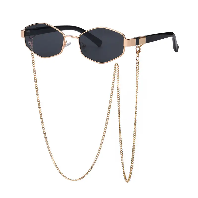 New Women Sunglasses Chain Personalized Round Frame Wholesale Korean Style - Image 7