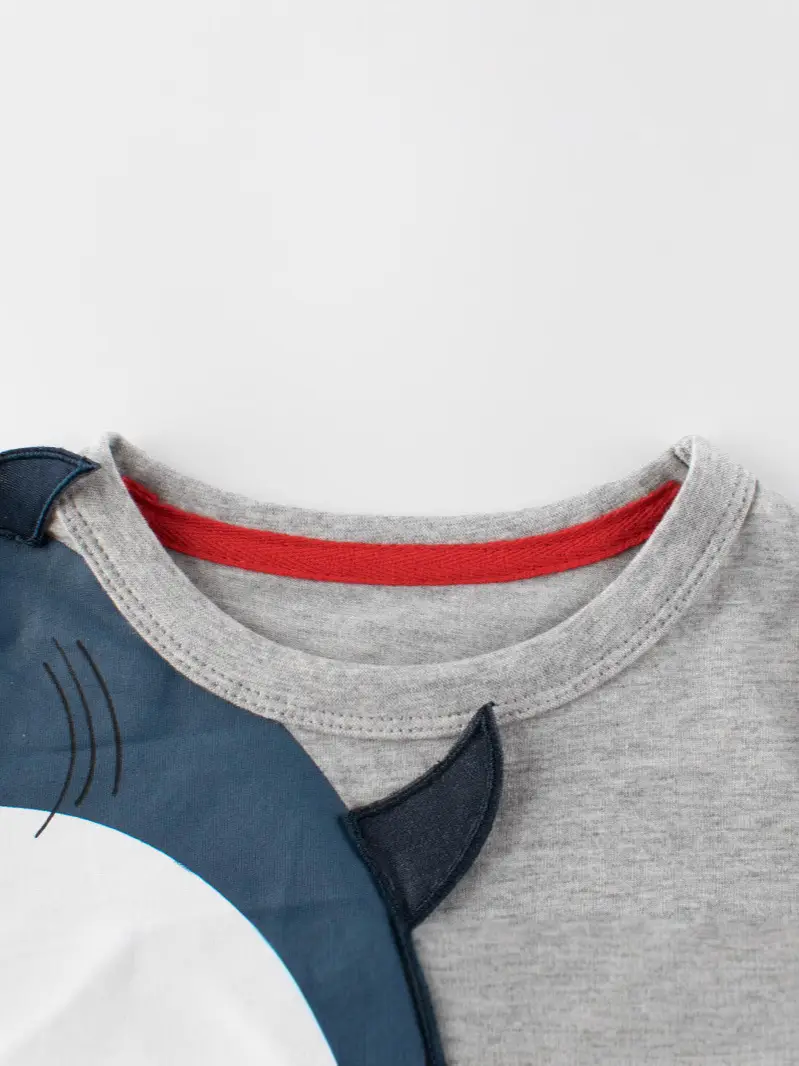 2026 Kids T-Shirt Korean Style Gray Blue One-Piece Dropshipping - Image 4