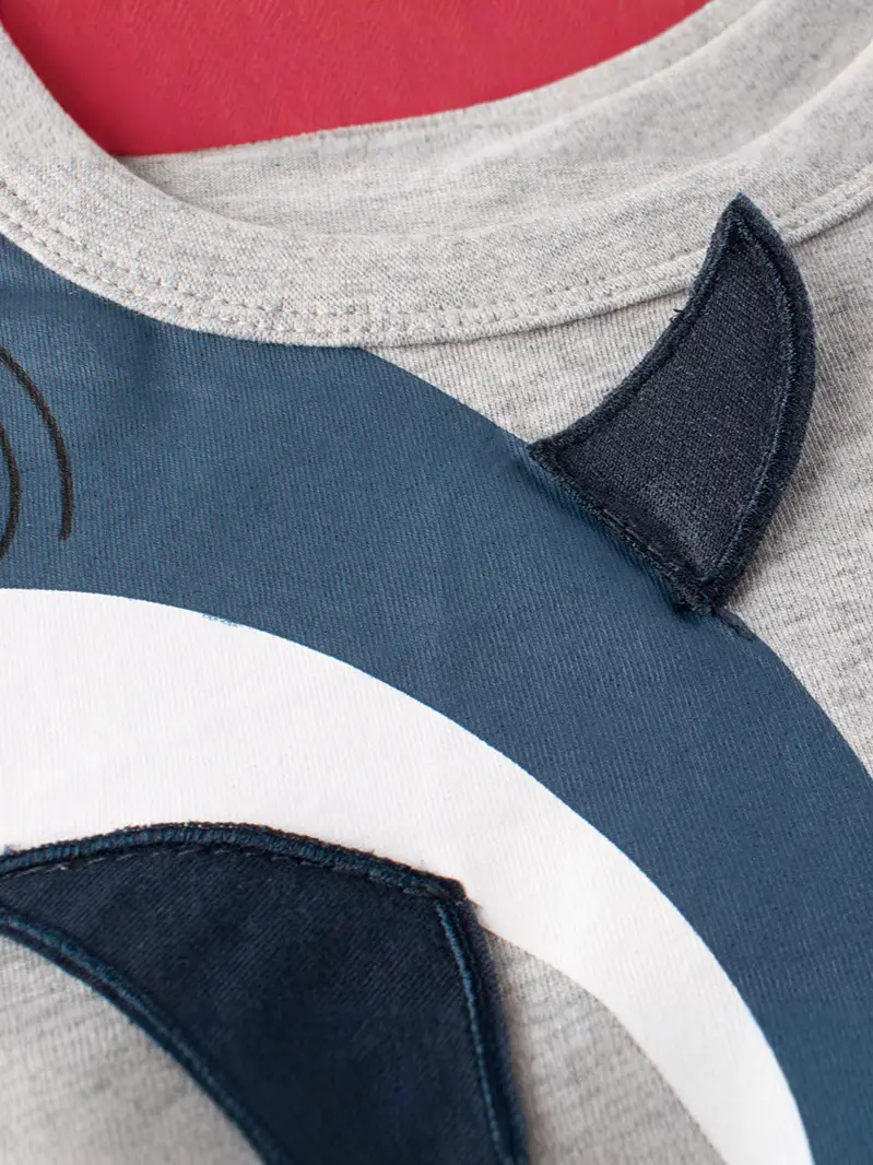 2026 Kids T-Shirt Korean Style Gray Blue One-Piece Dropshipping - Image 5