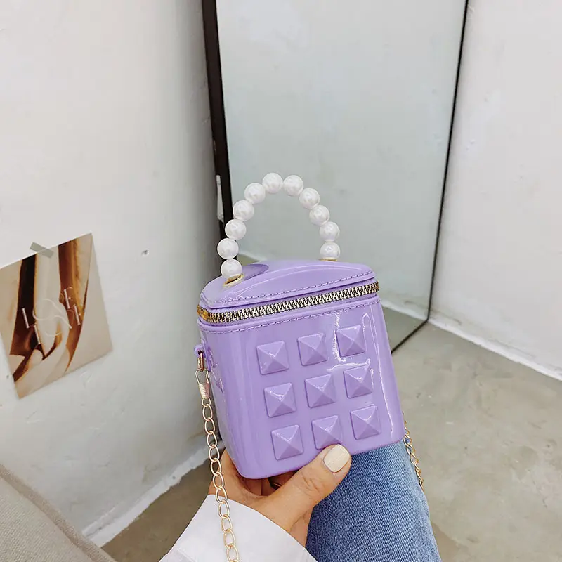 Jelly Mini Pearl Bucket Bag for Women - Image 3
