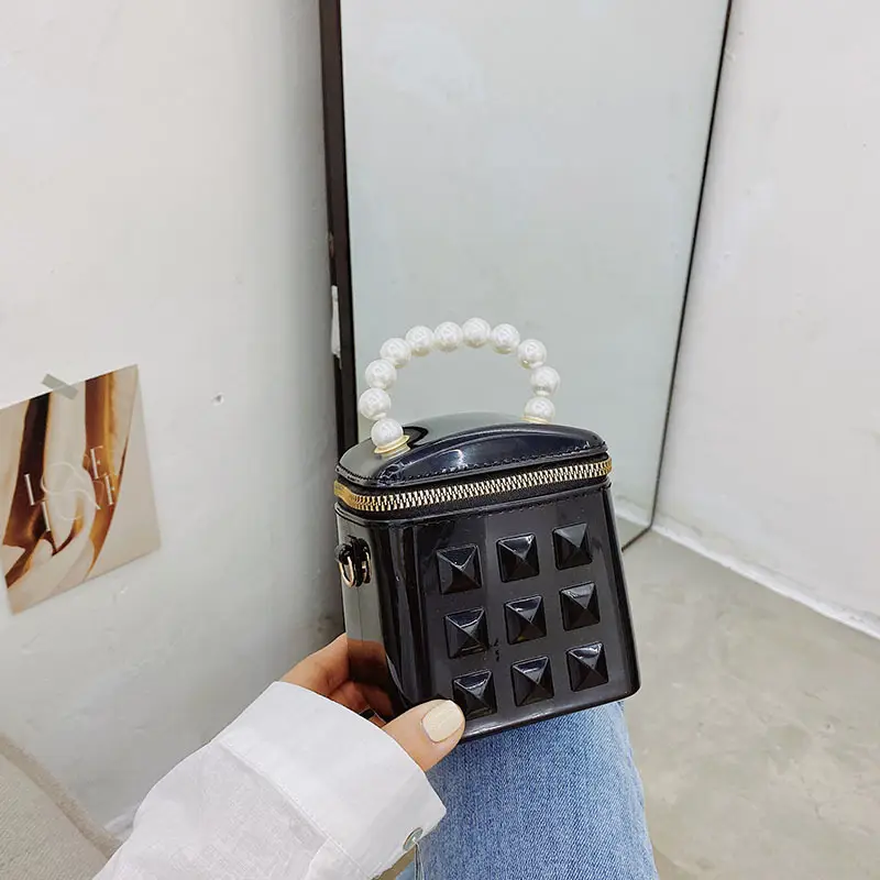 Jelly Mini Pearl Bucket Bag for Women - Image 4