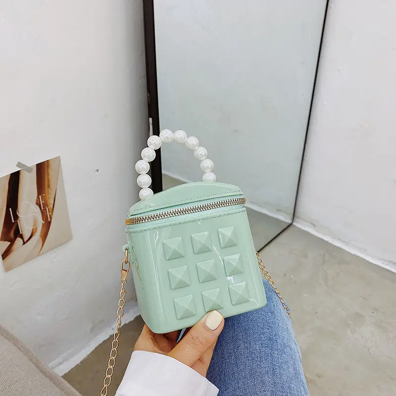 Jelly Mini Pearl Bucket Bag for Women - Image 5