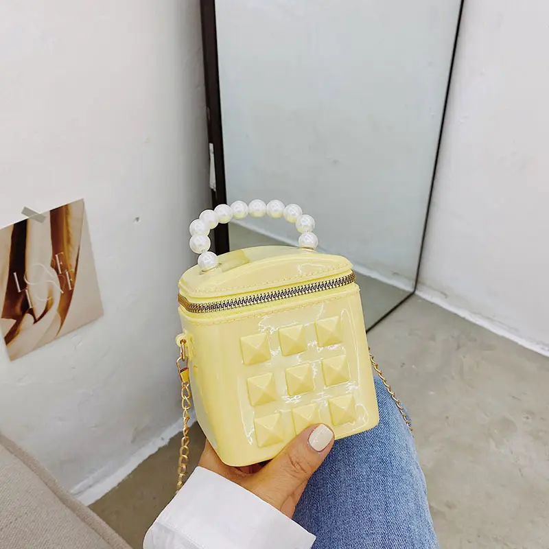 Jelly Mini Pearl Bucket Bag for Women - Image 6