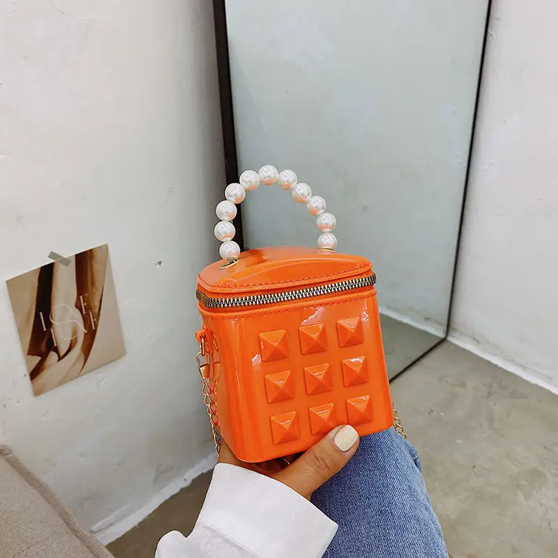 Jelly Mini Pearl Bucket Bag for Women - Image 7