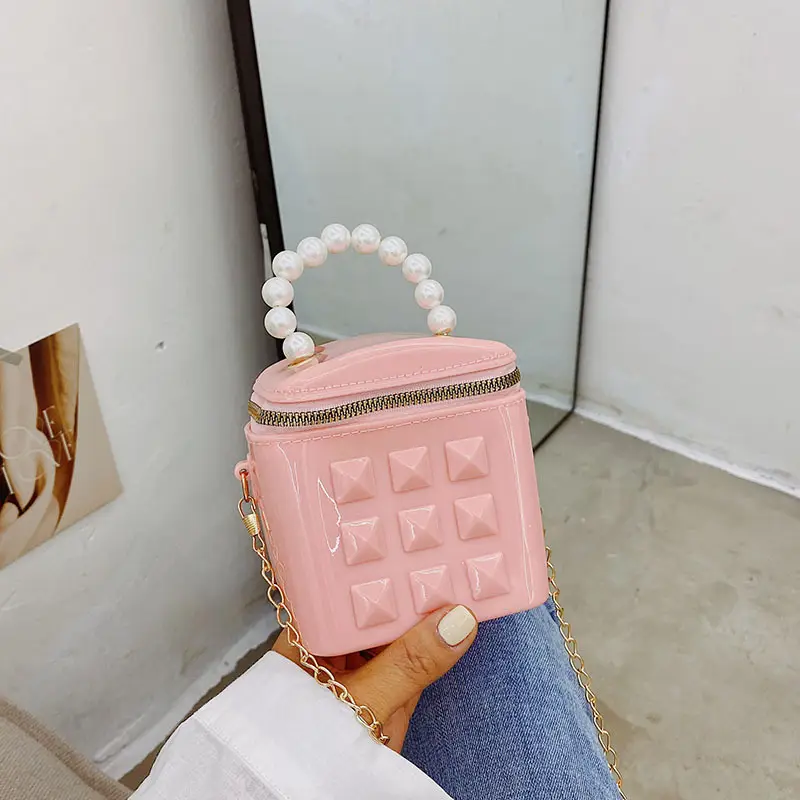 Jelly Mini Pearl Bucket Bag for Women - Image 8