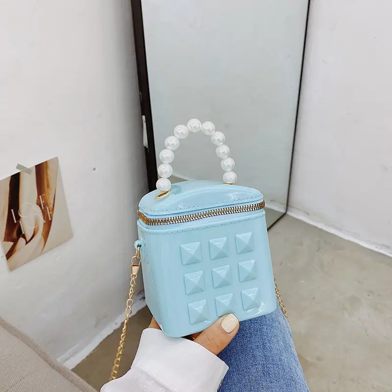 Jelly Mini Pearl Bucket Bag for Women - Image 9