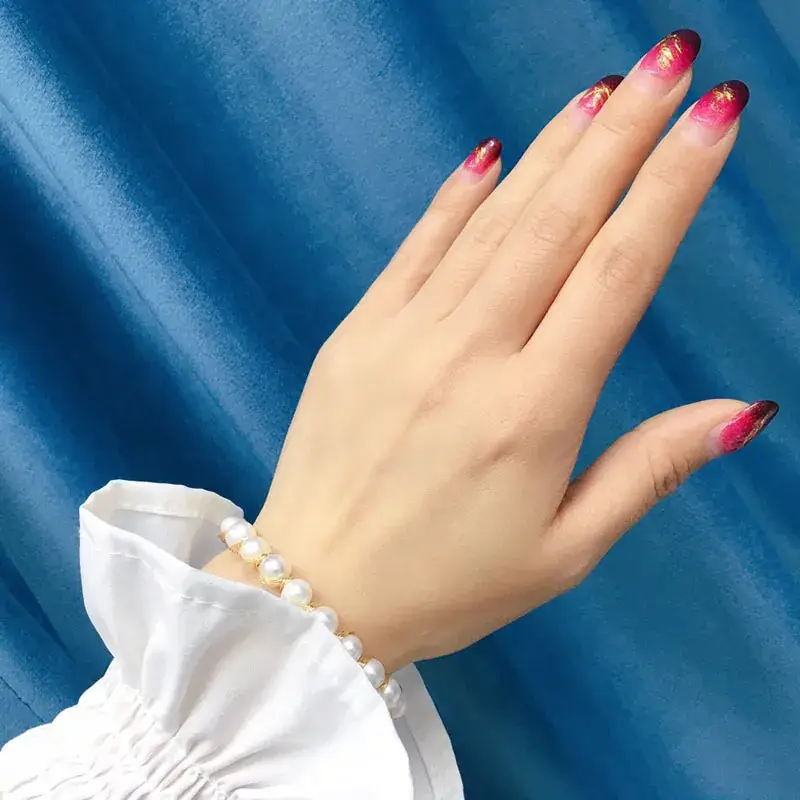 New Natural Freshwater Pearl Bracelet Women's 6-7mm Handmade Winding - Image 2
