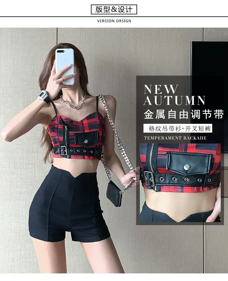 Sweet Spicy Red Vest Suspenders Top for Girls — feature 4