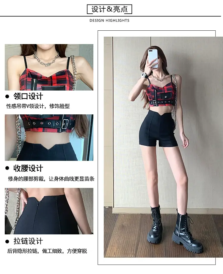 Sweet Spicy Red Vest Suspenders Top for Girls — feature 8
