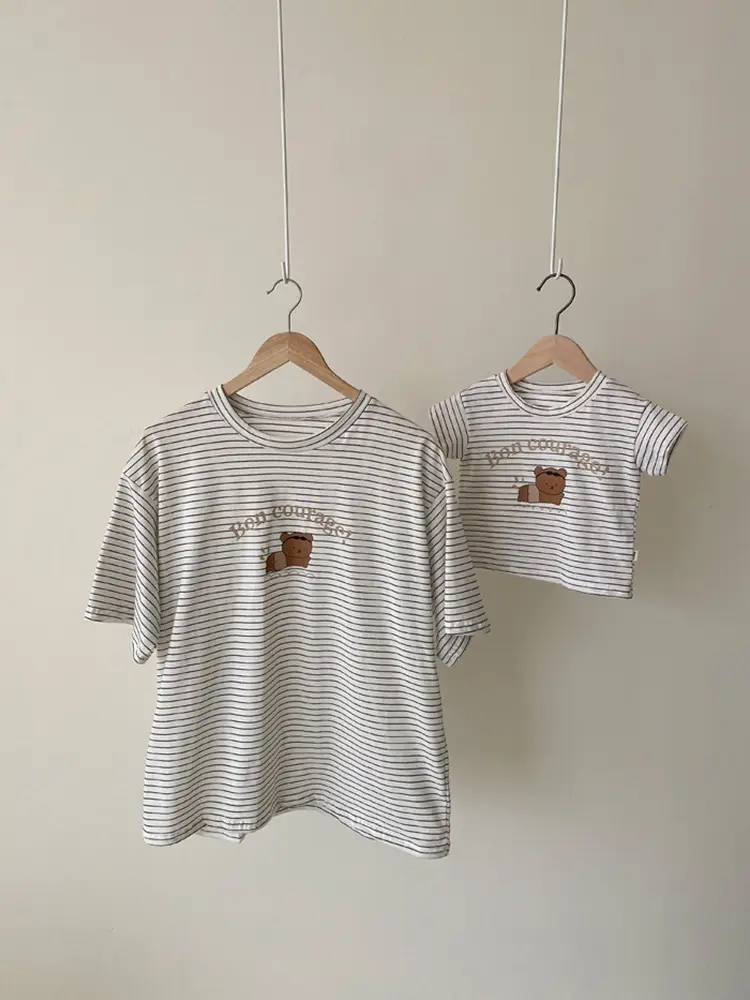 2026 Kids T-Shirt Bon Courage Bear Print Gray — feature 13