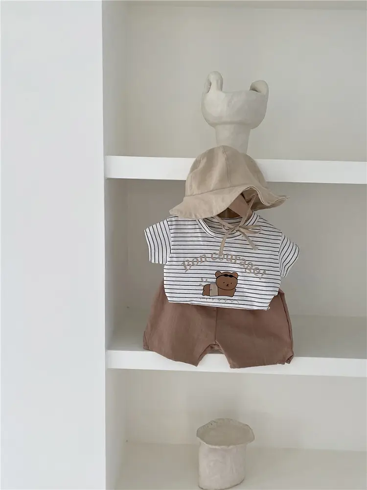 2026 Kids T-Shirt Bon Courage Bear Print Gray — feature 21