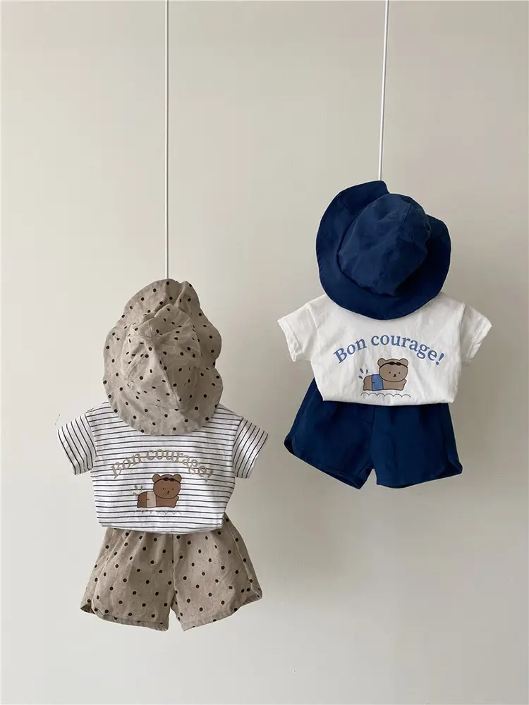2026 Kids T-Shirt Bon Courage Bear Print Gray — feature 22