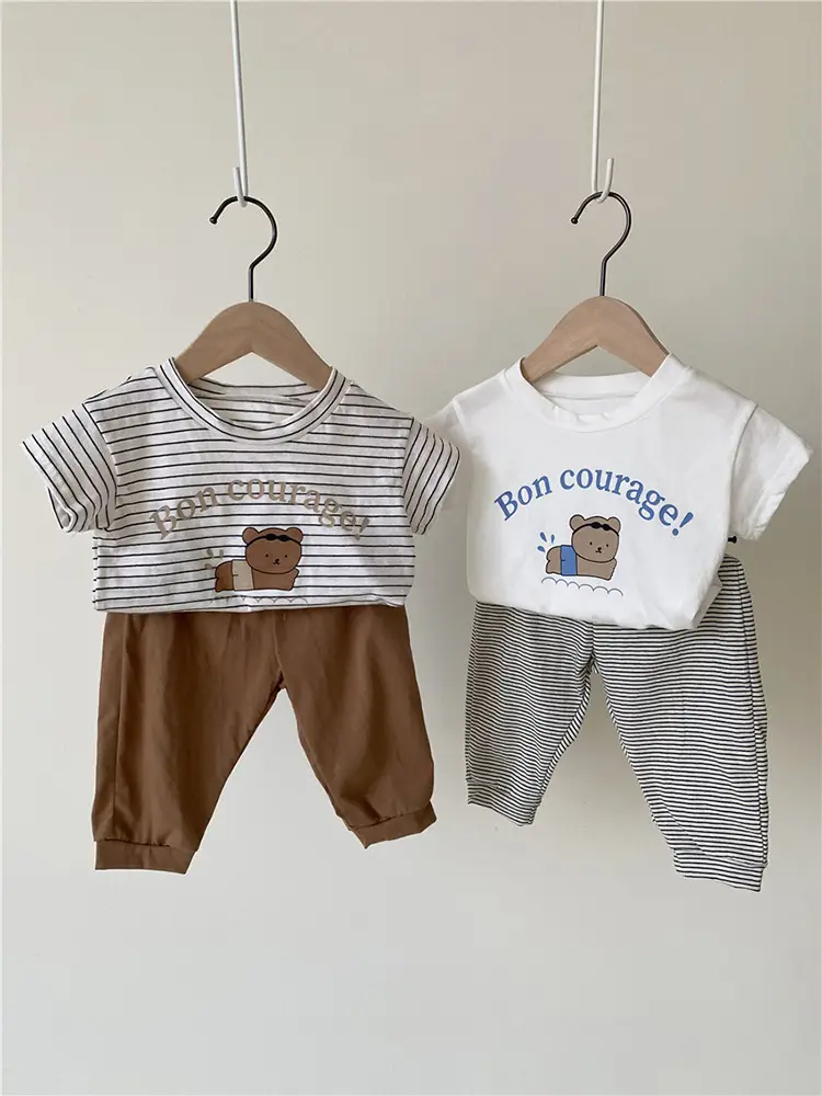 2026 Kids T-Shirt Bon Courage Bear Print Gray — feature 6