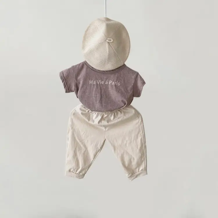 2026 Kids T-Shirt Bon Courage Bear Print Gray - Image 5