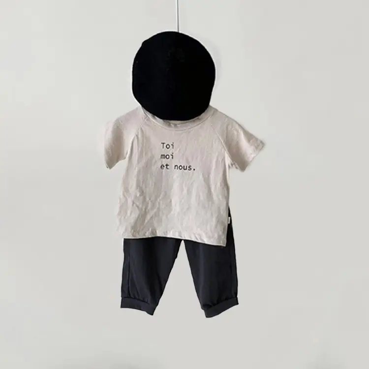 2026 Kids T-Shirt Bon Courage Bear Print Gray - Image 7