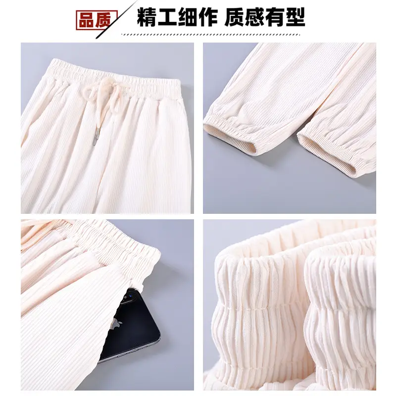 Women Loose Leg Warm Pink Sweatpants Large - Image 8