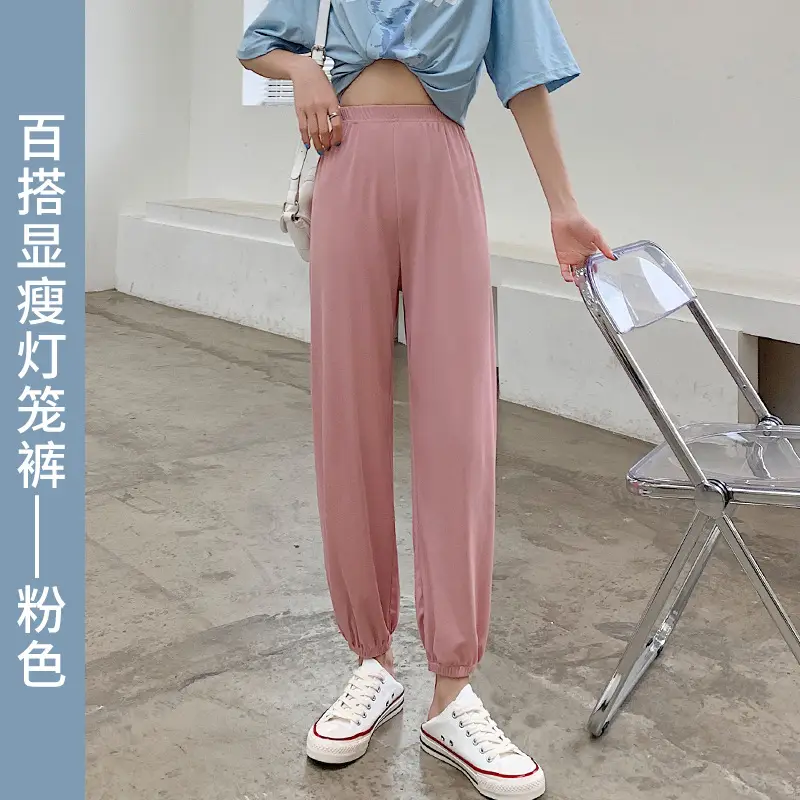 Women Loose Leg Warm Pink Sweatpants Large - Image 3