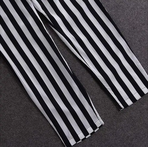 Women 2-Piece Striped T-Shirt & Pants Set White Black — feature 14