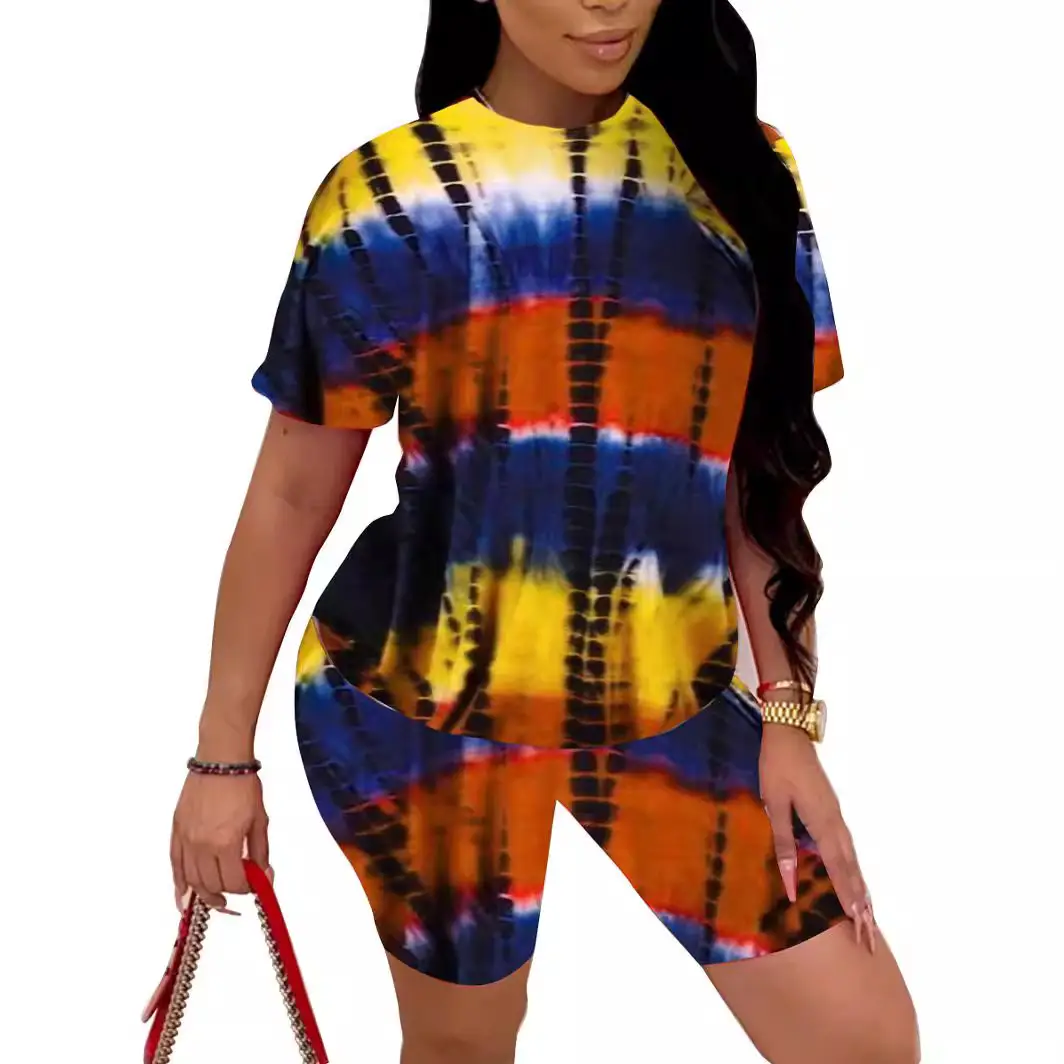 2025 Tie-Dye Women Shorts Set Short Sleeve - Image 7