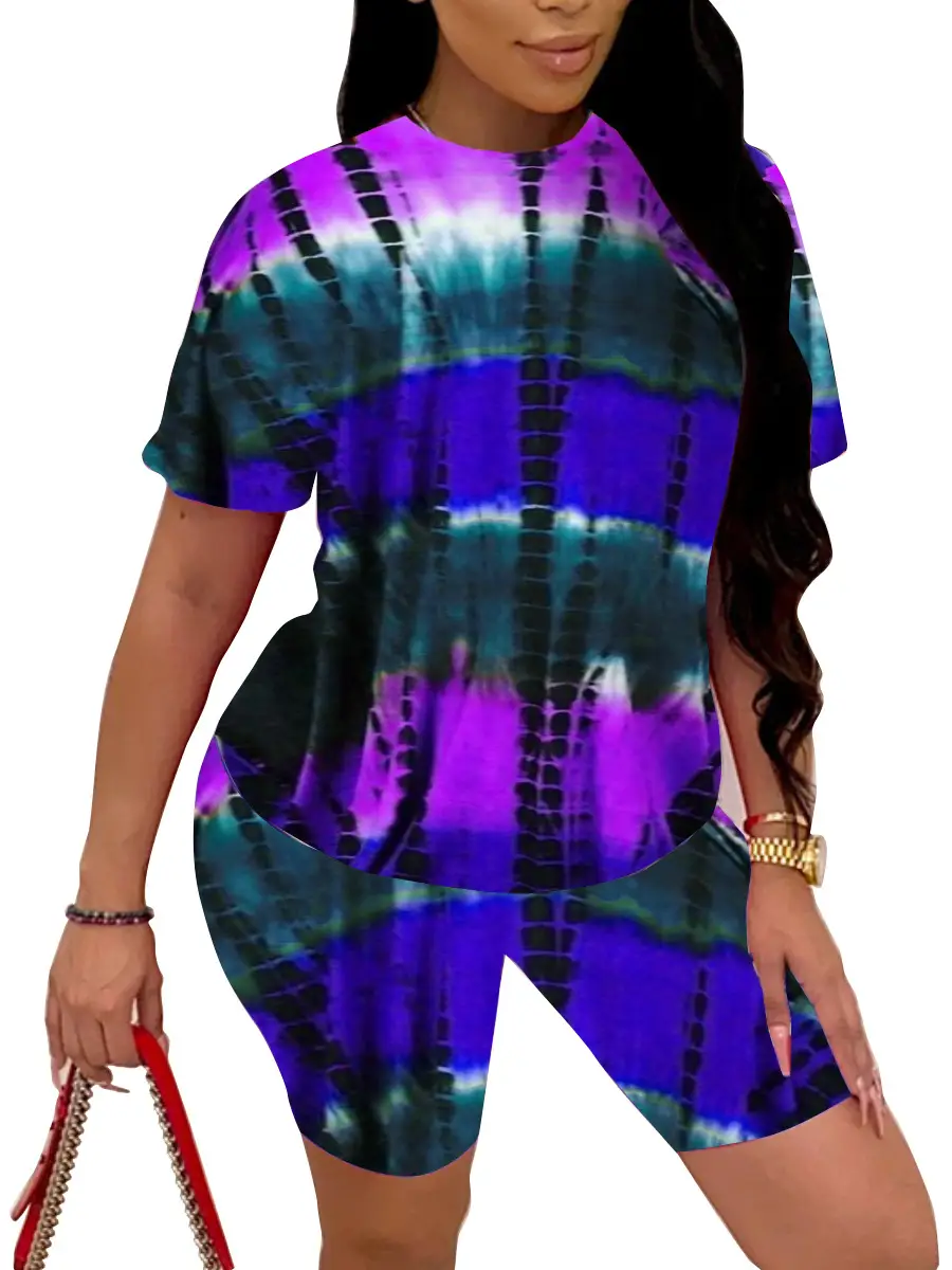 2025 Tie-Dye Women Shorts Set Short Sleeve — feature 20