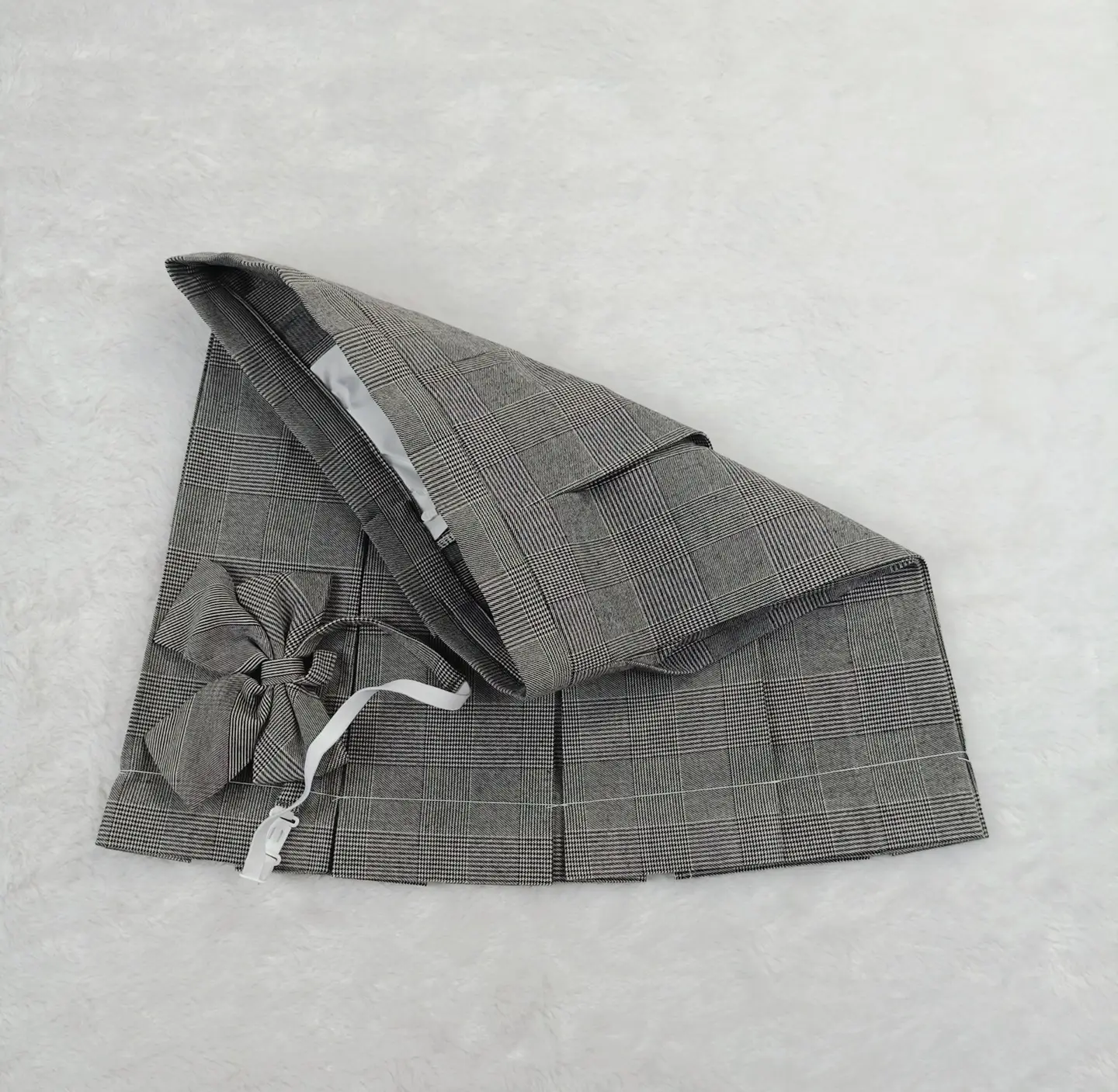 Gray Plaid Pleated Japanese Style Skirt - Image 4