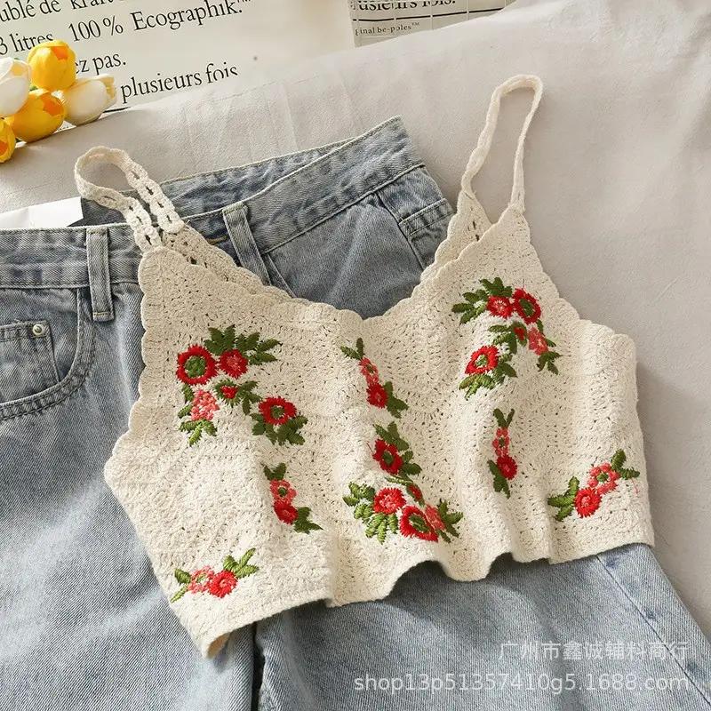 New 2021 Embroidered Knitted Sleeveless Bra for Women - Image 4