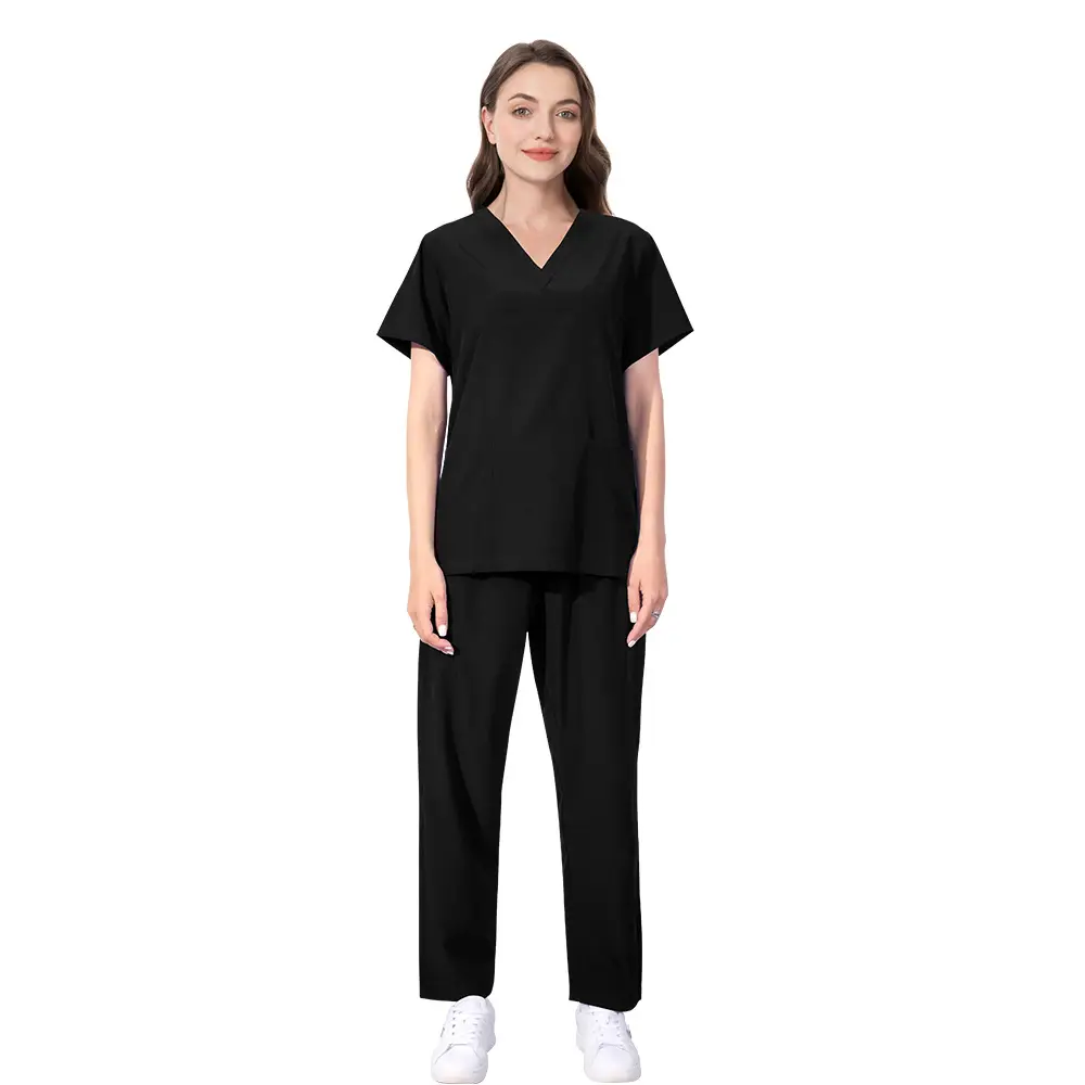 Light Blue Elastic Work Suit for Medical Professionals - Image 6